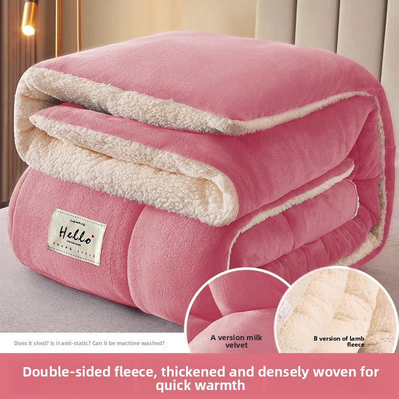 Milk Velvet Lambswool Double-Sided Heated Blanket