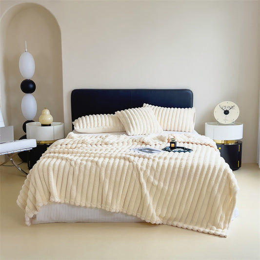 Plush Rabbit Fur Throw & Multi-Purpose Nap Blanket