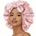 - Satin Sleep Cap for Women – Adjustable Night Bonnet with Bow, Anti‑Frizz & Moisture‑Wicking