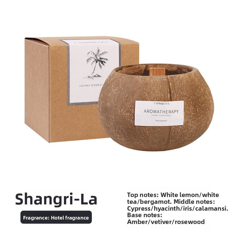 Wooden Coconut Shell Scented Candle Gift Set