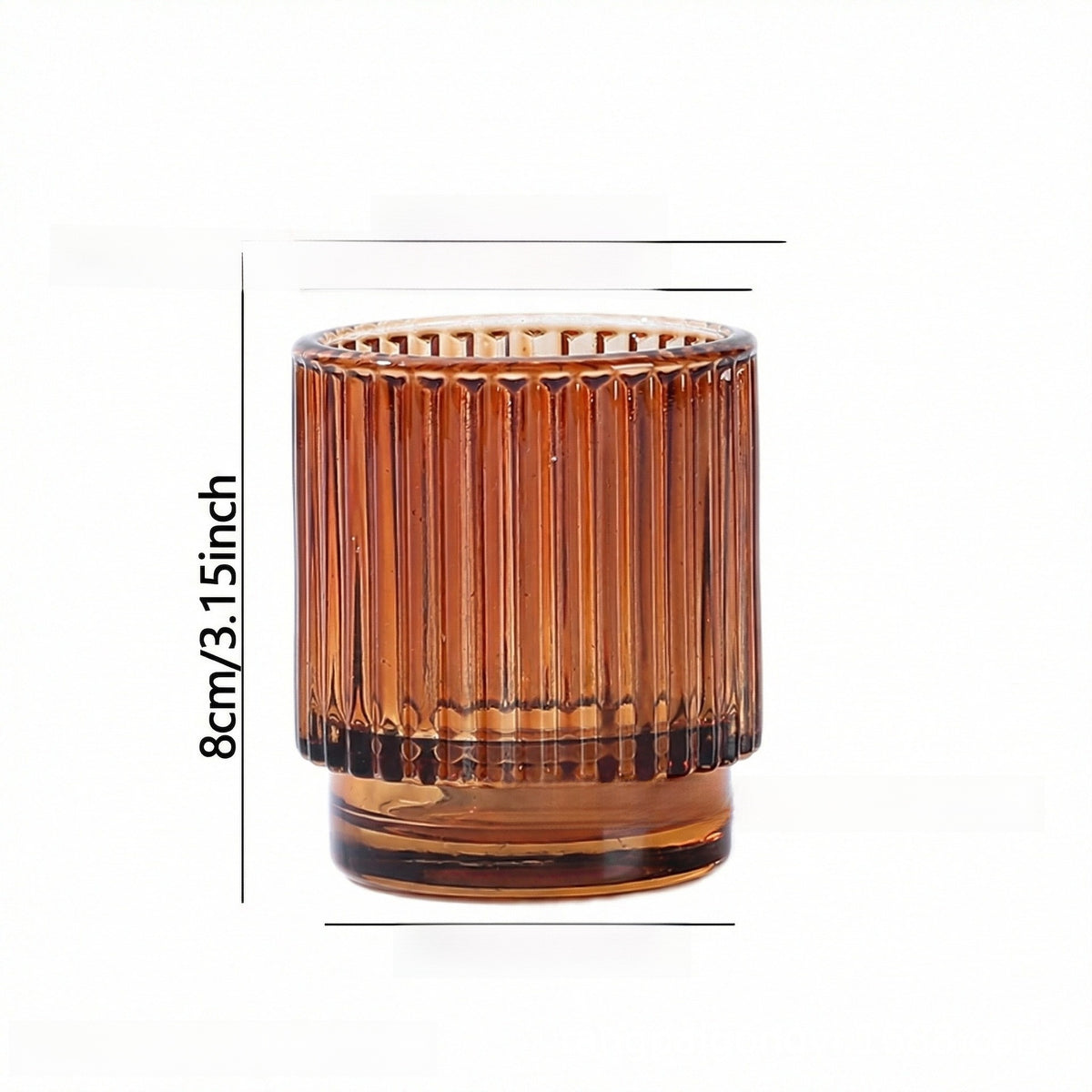Ribbed Glass Candle Holder, Vintage Striped Taper Candlestick Holder