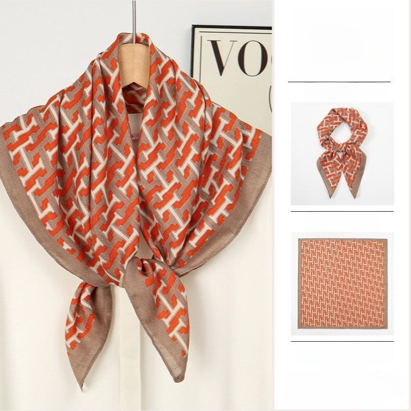 The GeoChic Square Scarf Korean Inspired Prints in 26 Signature Colors