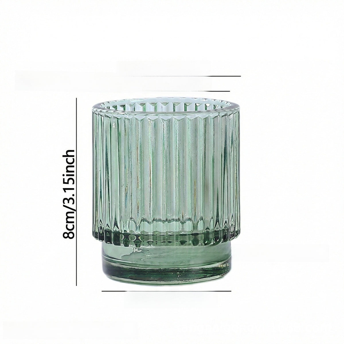 Ribbed Glass Candle Holder, Vintage Striped Taper Candlestick Holder
