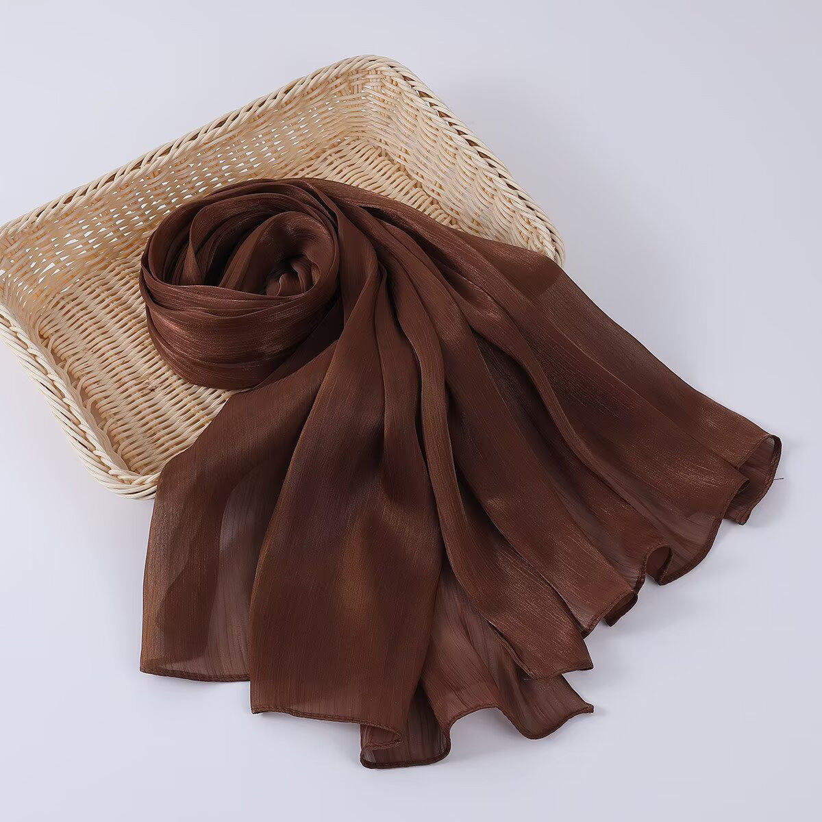 Crepe Silk Long Scarf Thin Breathable