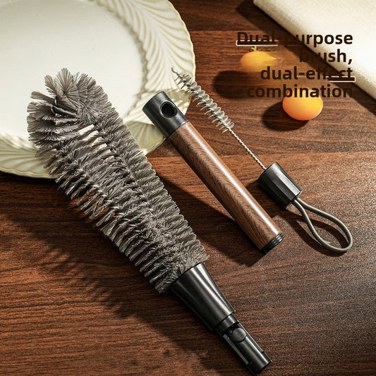 2-in-1 Walnut cleaning brush
