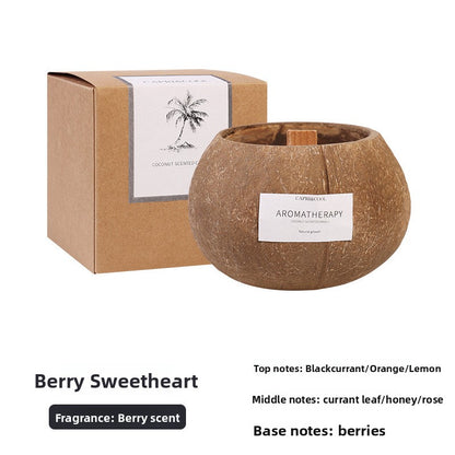 Wooden Coconut Shell Scented Candle Gift Set