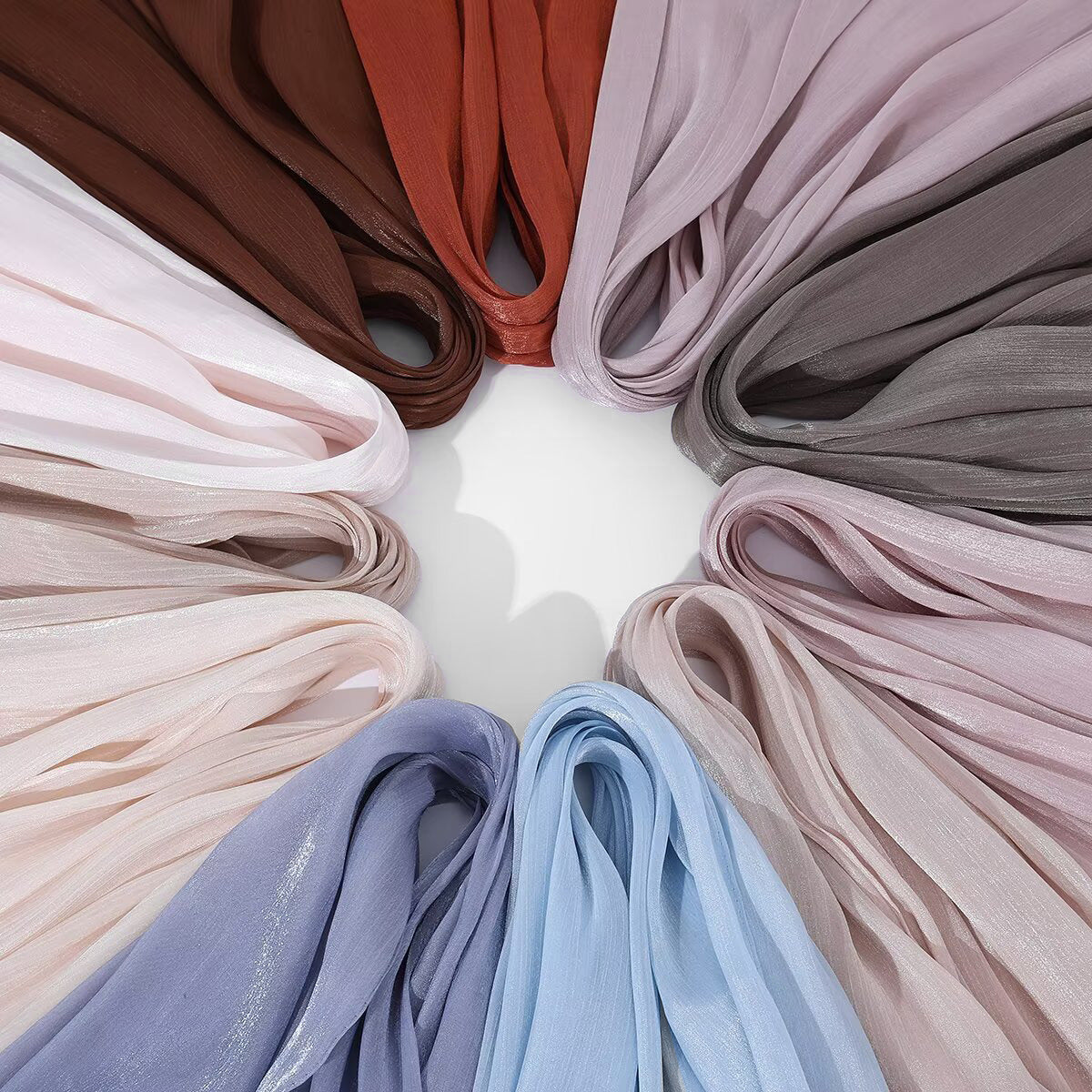 Crepe Silk Long Scarf Thin Breathable