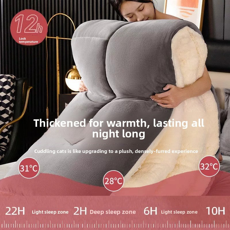 Milk Velvet Lambswool Double-Sided  Heated Blanket