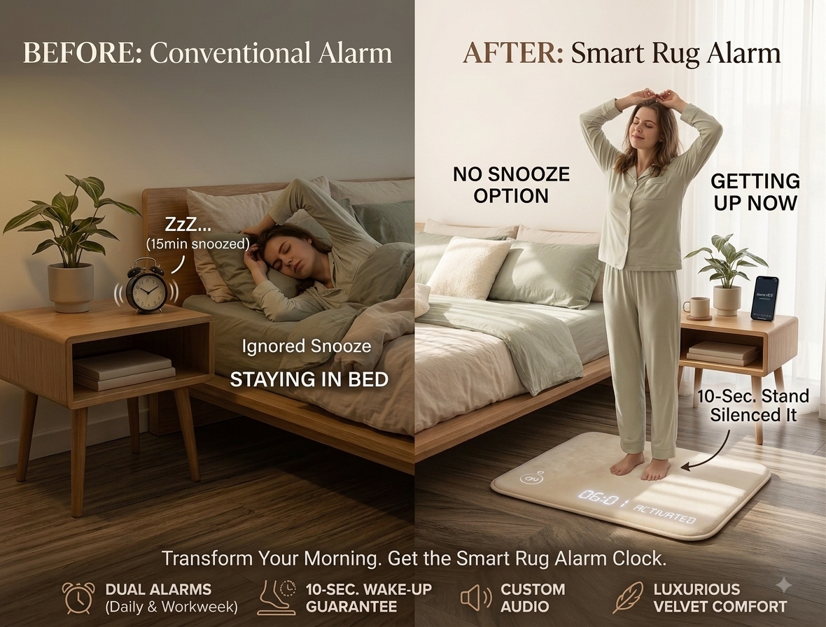 Smart Rug Alarm Clock: Touch-Sensitive Pressure Mat with Custom Audio