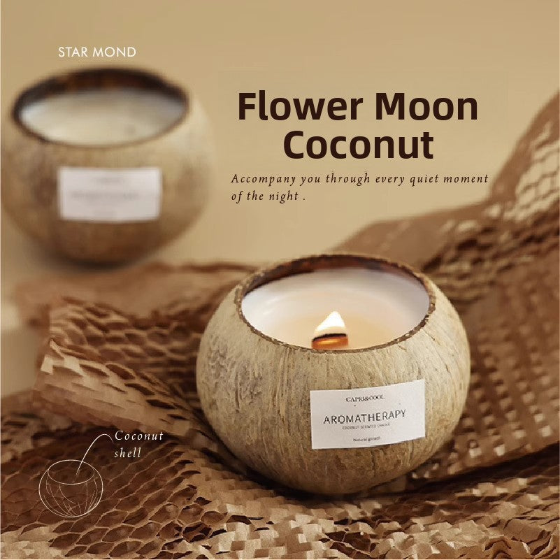 Wooden Coconut Shell Scented Candle Gift Set