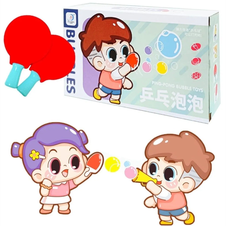 Bouncy Bubble Ping Pong Set | Interactive Outdoor Magic Bubble Game for Kids