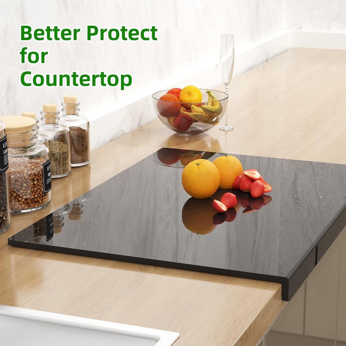 Acrylic Cutting Board, Reversible Anti-Mildew Mat