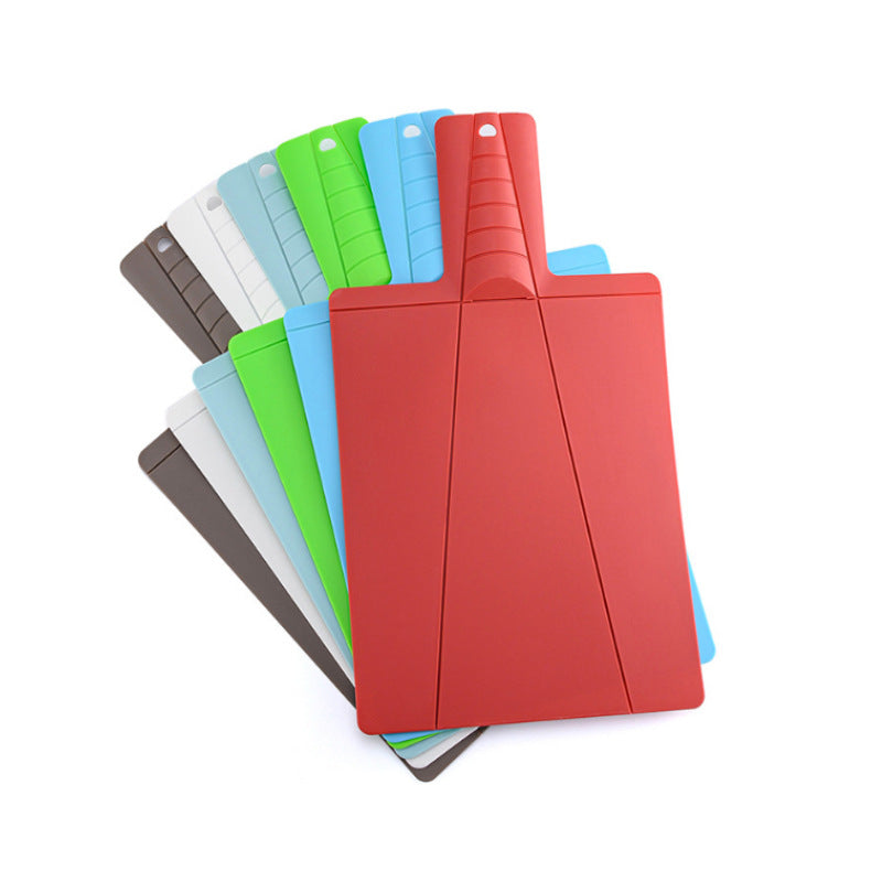 Foldable Plastic Cutting Board with Food Chute Slide Feature, Non-Slip & Lightweight