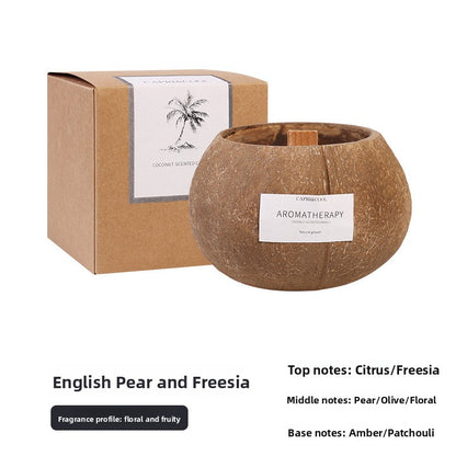 Wooden Coconut Shell Scented Candle Gift Set