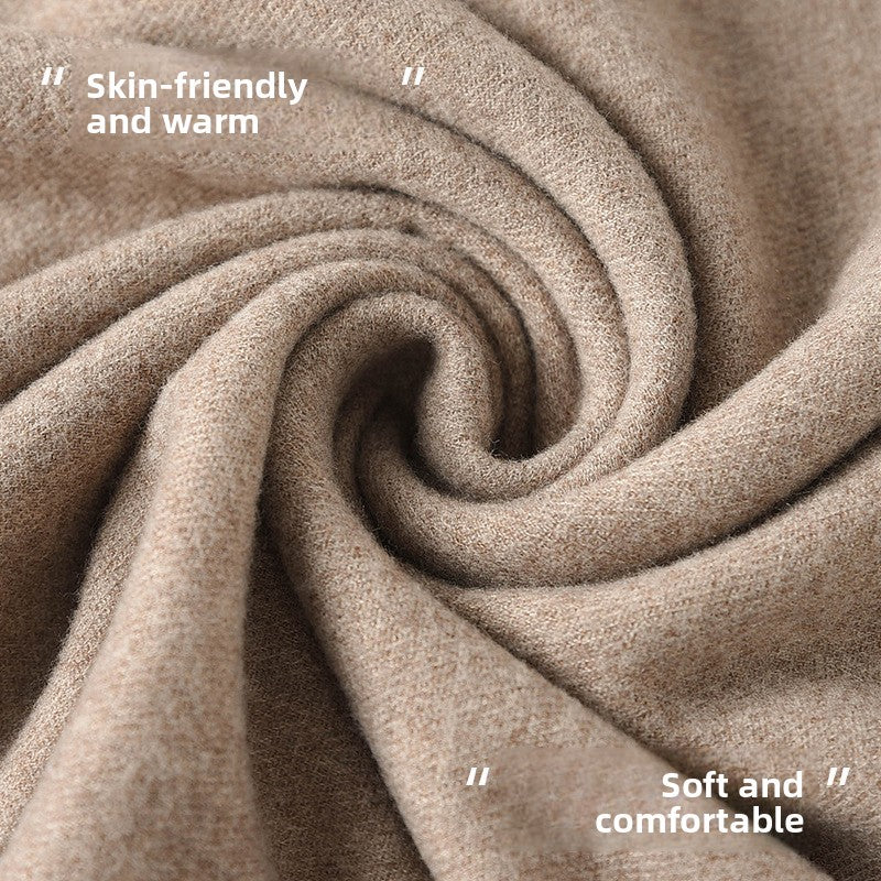 Women's Cashmere Scarf Solid Color Tassel Shawl