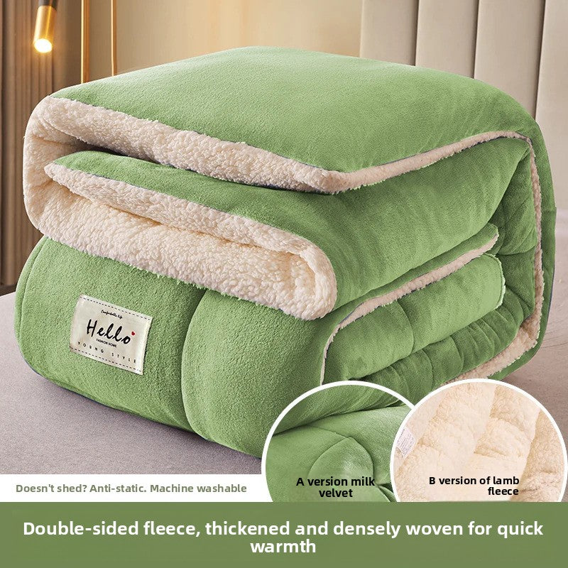 Milk Velvet Lambswool Double-Sided  Heated Blanket