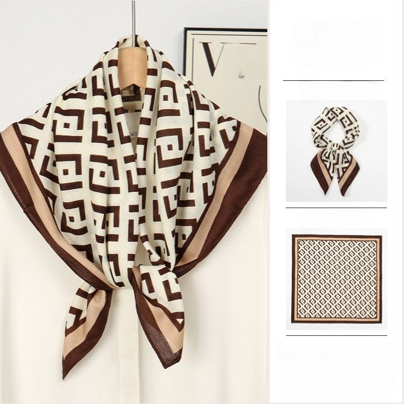 The GeoChic Square Scarf Korean Inspired Prints in 26 Signature Colors