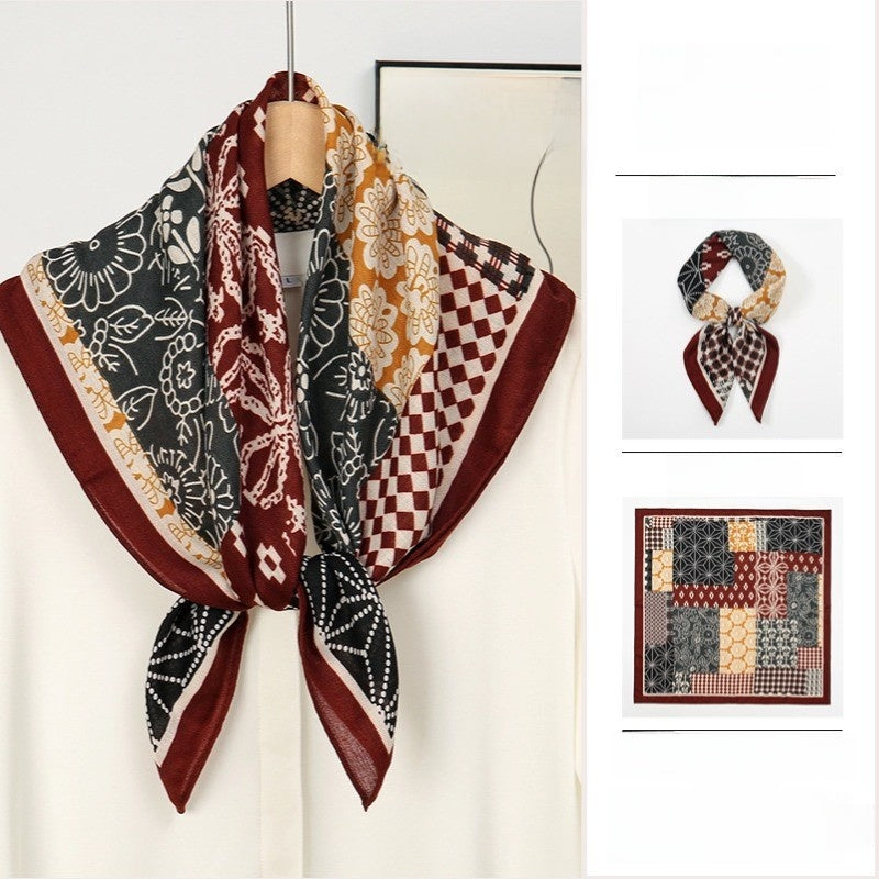 The GeoChic Square Scarf Korean Inspired Prints in 26 Signature Colors