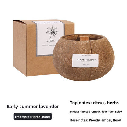 Wooden Coconut Shell Scented Candle Gift Set