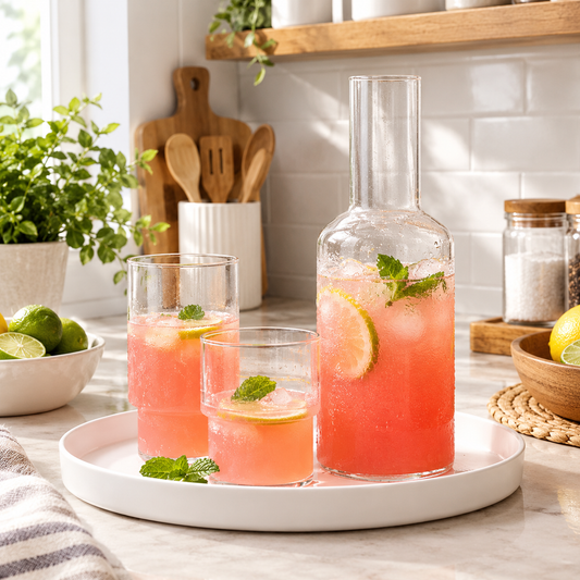 Ribbed Glass Carafe