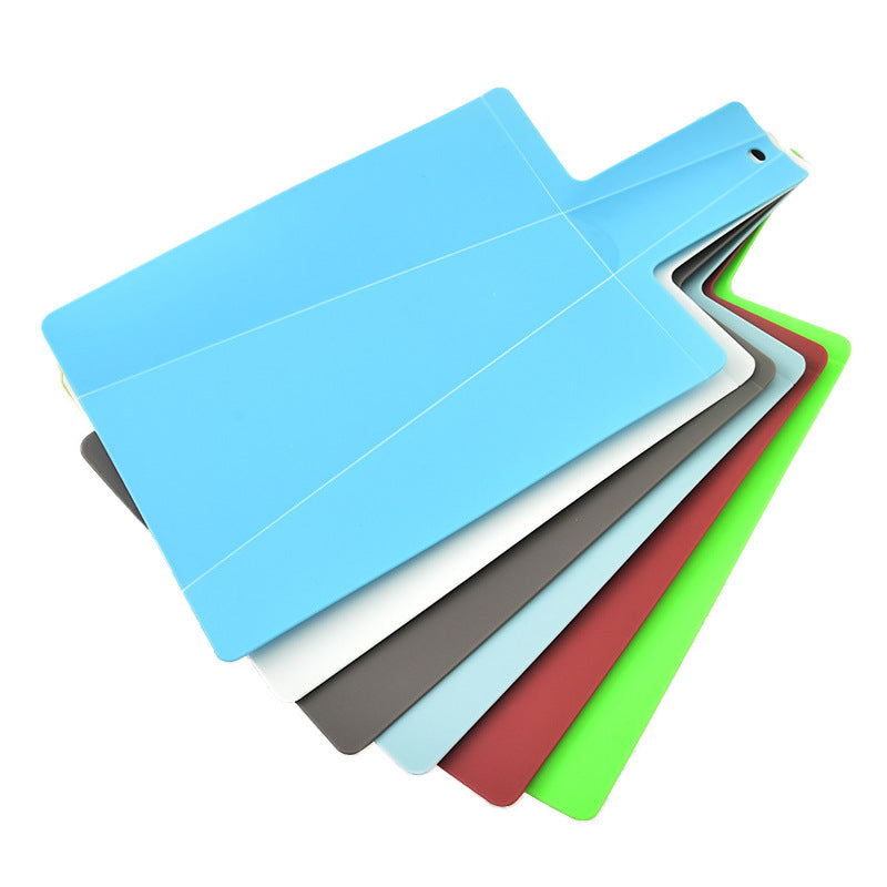 Foldable Plastic Cutting Board with Food Chute Slide Feature, Non-Slip & Lightweight