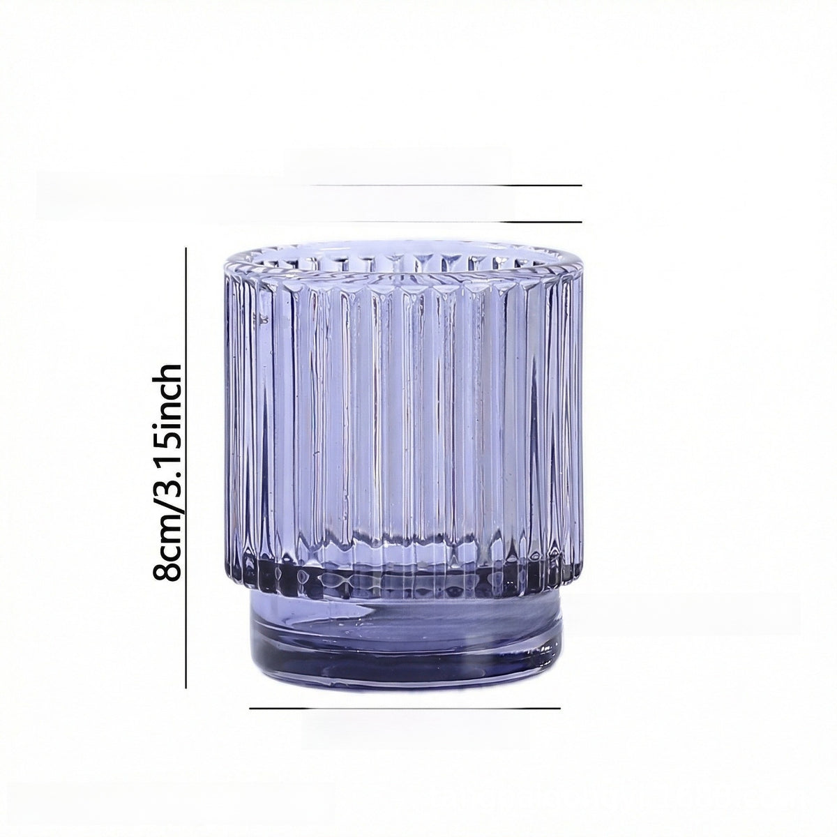 Ribbed Glass Candle Holder, Vintage Striped Taper Candlestick Holder