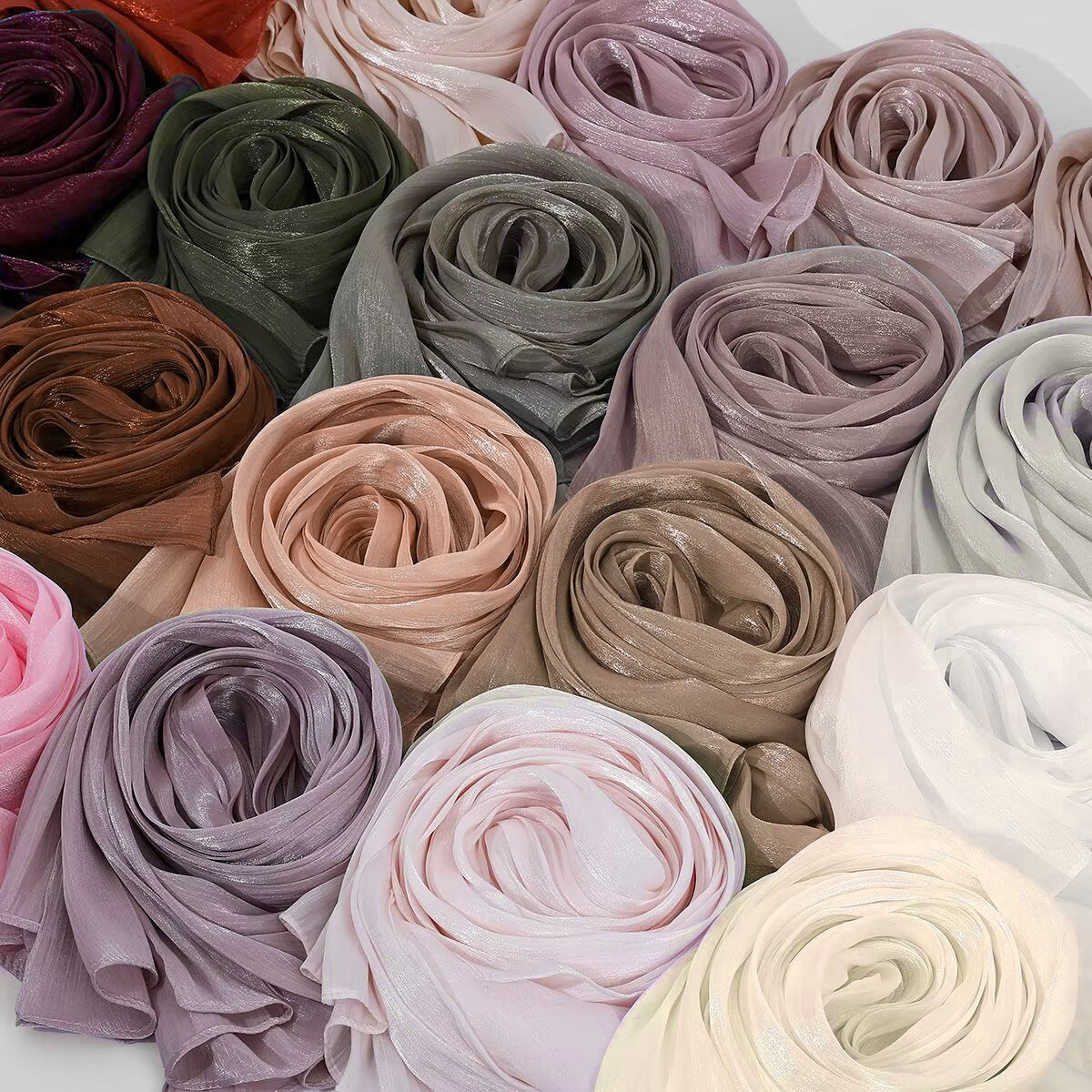 Crepe Silk Long Scarf Thin Breathable