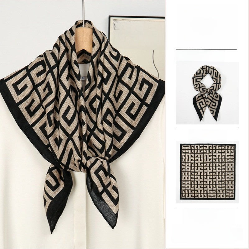 The GeoChic Square Scarf Korean Inspired Prints in 26 Signature Colors