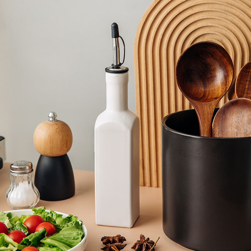 Ceramic Kitchen Oil and Vinegar Dispenser Bottle