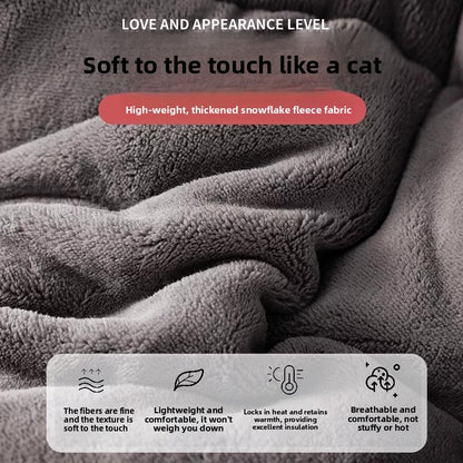 Milk Velvet Lambswool Double-Sided  Heated Blanket